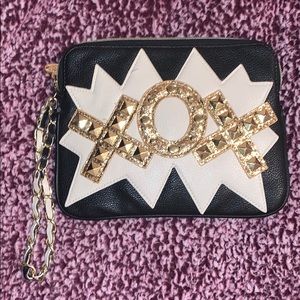 Betsey Johnson Zipper Clutch with wristlet
